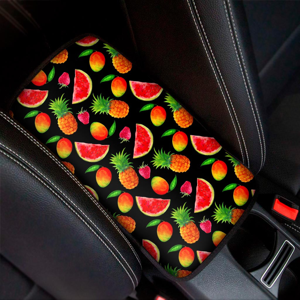 Mix Fruit Pineapple Pattern Print Car Center Console Cover
