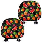 Mix Fruit Pineapple Pattern Print Car Headrest Covers