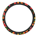 Mix Fruit Pineapple Pattern Print Car Steering Wheel Cover