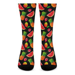 Mix Fruit Pineapple Pattern Print Crew Socks