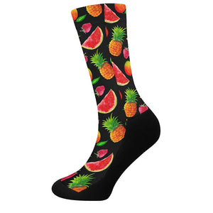 Mix Fruit Pineapple Pattern Print Crew Socks