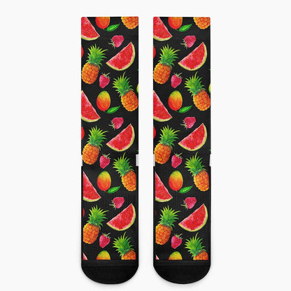 Mix Fruit Pineapple Pattern Print Crew Socks