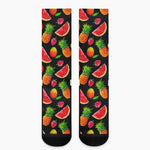 Mix Fruit Pineapple Pattern Print Crew Socks