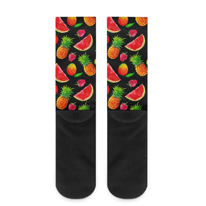 Mix Fruit Pineapple Pattern Print Crew Socks