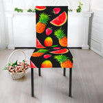 Mix Fruit Pineapple Pattern Print Dining Chair Slipcover