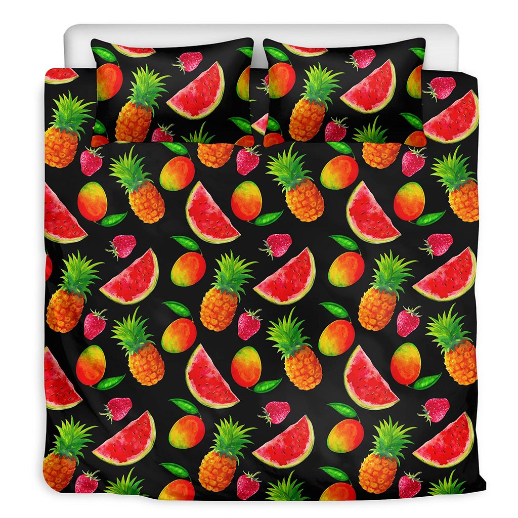 Mix Fruit Pineapple Pattern Print Duvet Cover Bedding Set