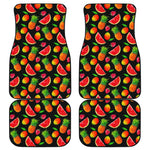 Mix Fruit Pineapple Pattern Print Front and Back Car Floor Mats
