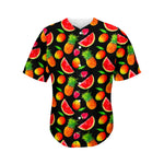 Mix Fruit Pineapple Pattern Print Men's Baseball Jersey