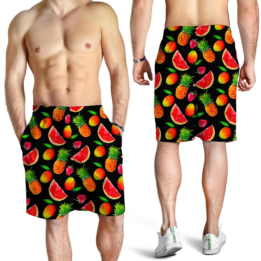 Mix Fruit Pineapple Pattern Print Men's Shorts