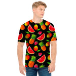 Mix Fruit Pineapple Pattern Print Men's T-Shirt