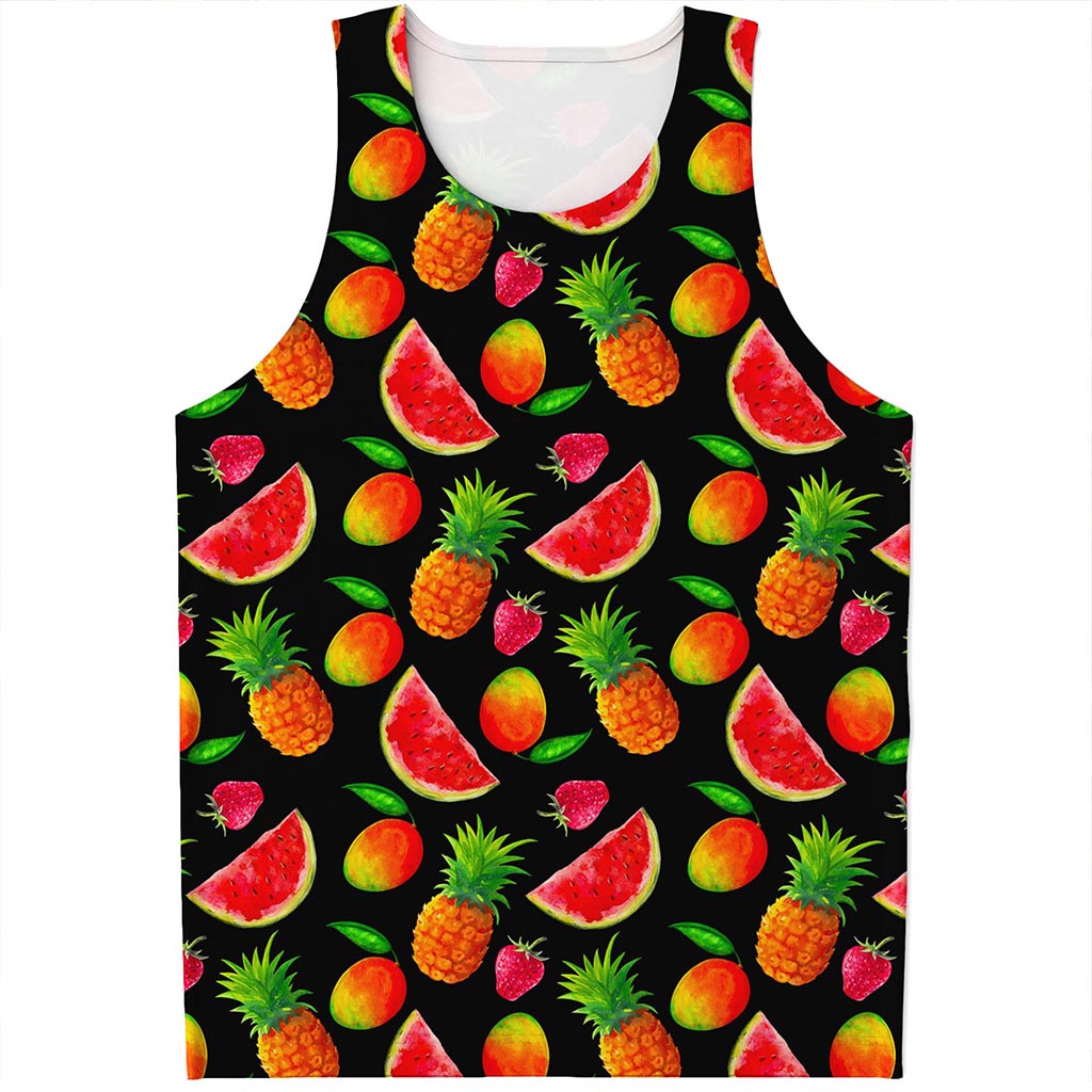 Mix Fruit Pineapple Pattern Print Men's Tank Top