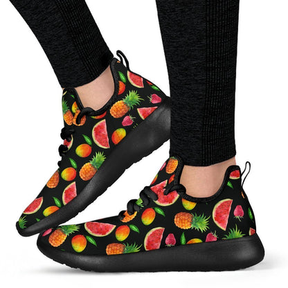 Mix Fruit Pineapple Pattern Print Mesh Knit Shoes GearFrost