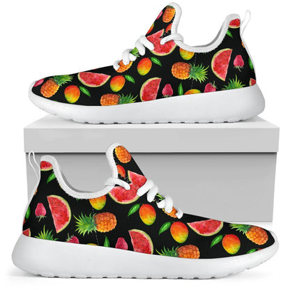 Mix Fruit Pineapple Pattern Print Mesh Knit Shoes GearFrost