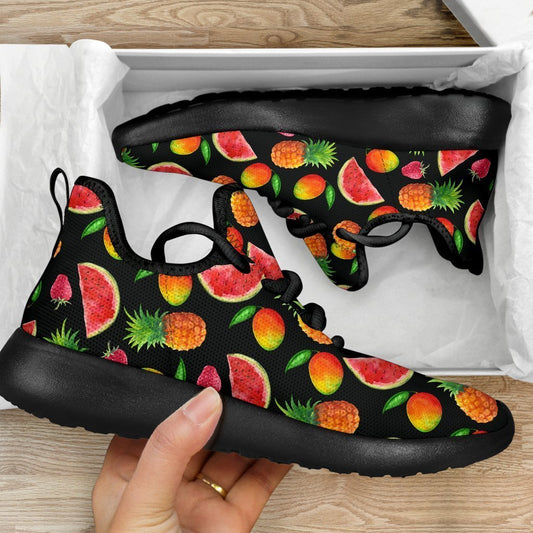 Mix Fruit Pineapple Pattern Print Mesh Knit Shoes GearFrost