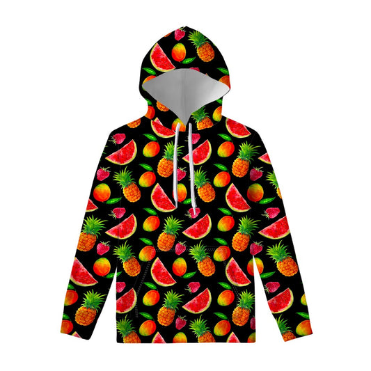 Mix Fruit Pineapple Pattern Print Pullover Hoodie