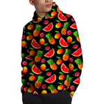Mix Fruit Pineapple Pattern Print Pullover Hoodie