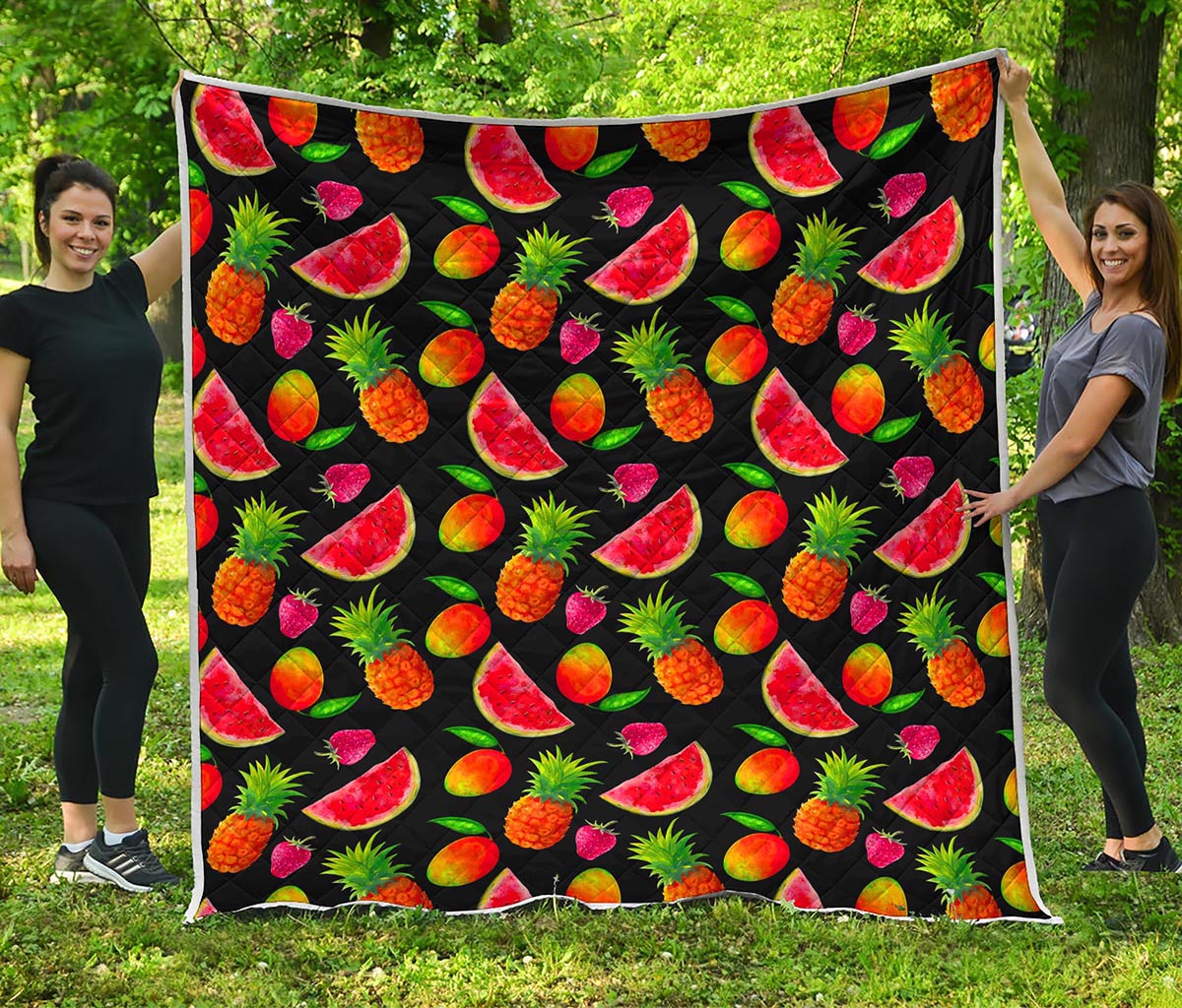 Mix Fruit Pineapple Pattern Print Quilt