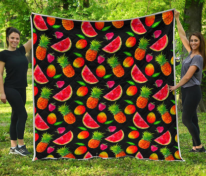 Mix Fruit Pineapple Pattern Print Quilt