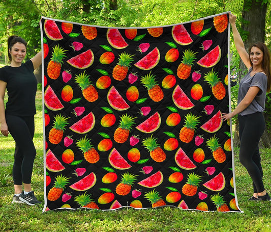 Mix Fruit Pineapple Pattern Print Quilt
