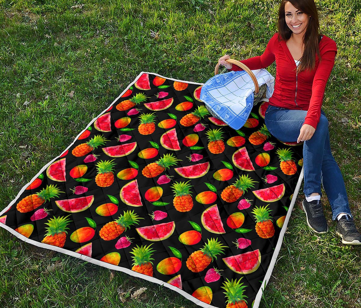 Mix Fruit Pineapple Pattern Print Quilt