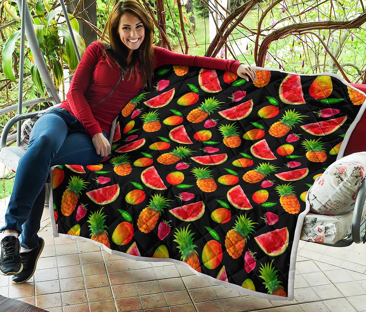 Mix Fruit Pineapple Pattern Print Quilt