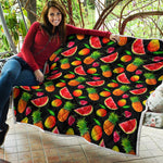 Mix Fruit Pineapple Pattern Print Quilt