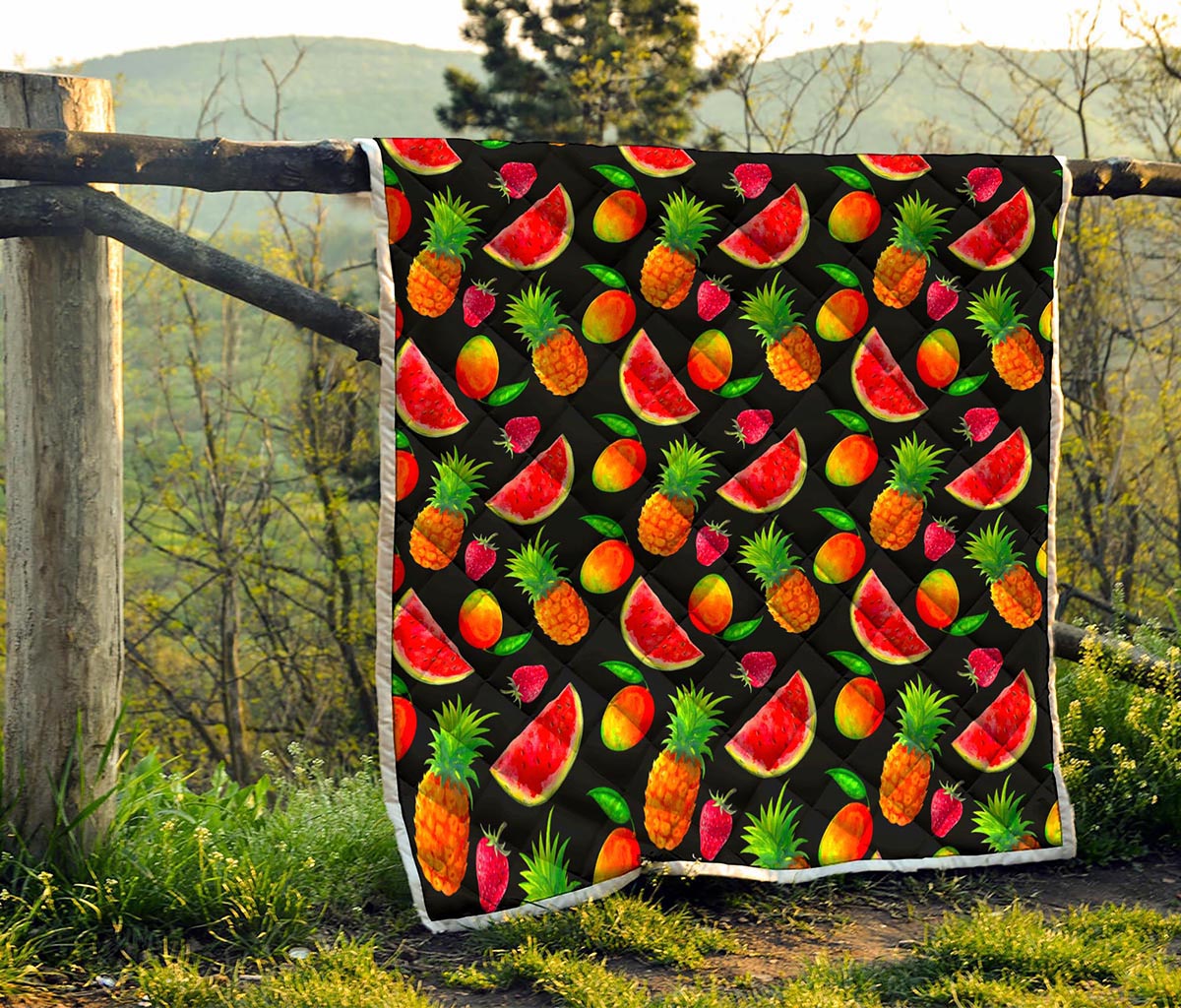 Mix Fruit Pineapple Pattern Print Quilt
