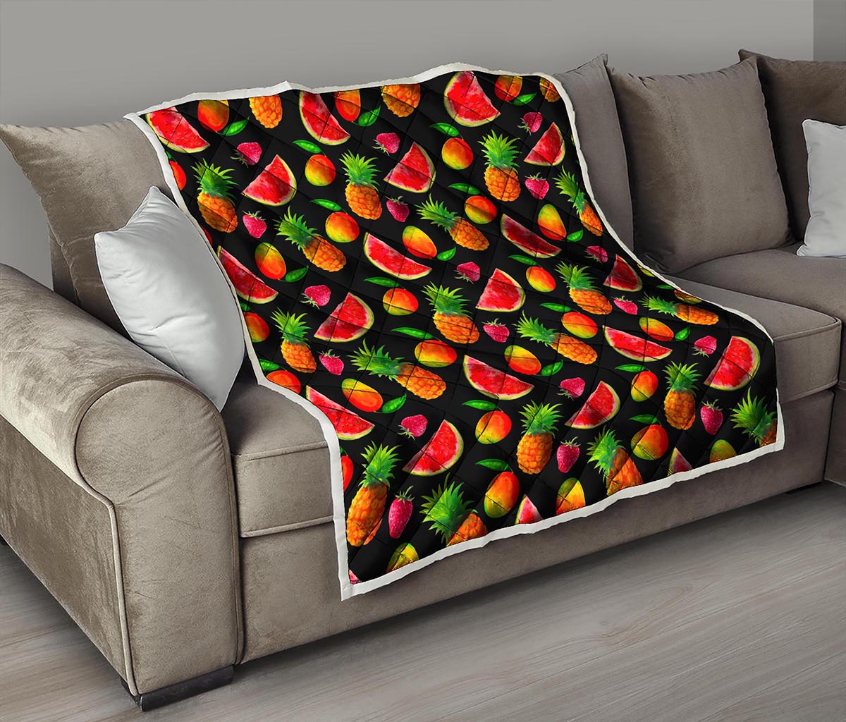 Mix Fruit Pineapple Pattern Print Quilt