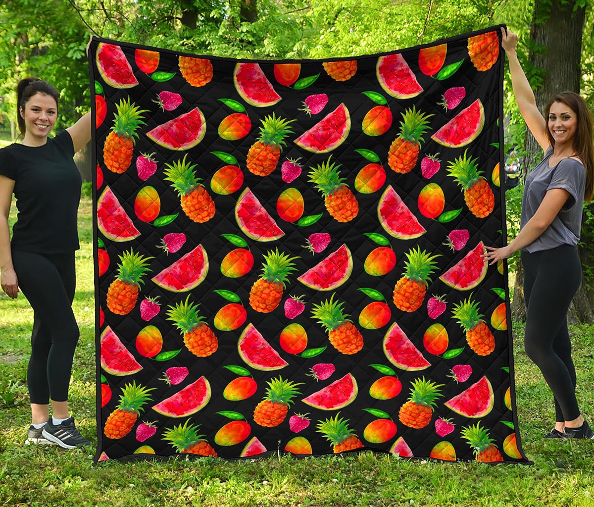 Mix Fruit Pineapple Pattern Print Quilt