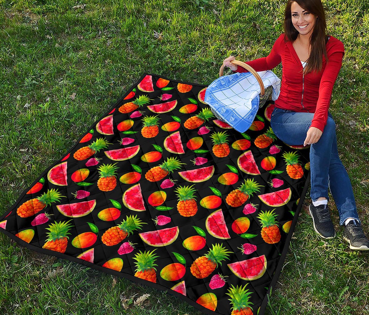 Mix Fruit Pineapple Pattern Print Quilt