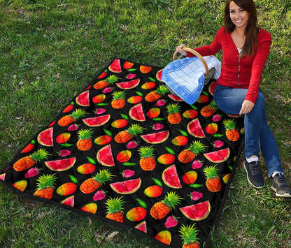 Mix Fruit Pineapple Pattern Print Quilt