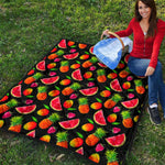 Mix Fruit Pineapple Pattern Print Quilt