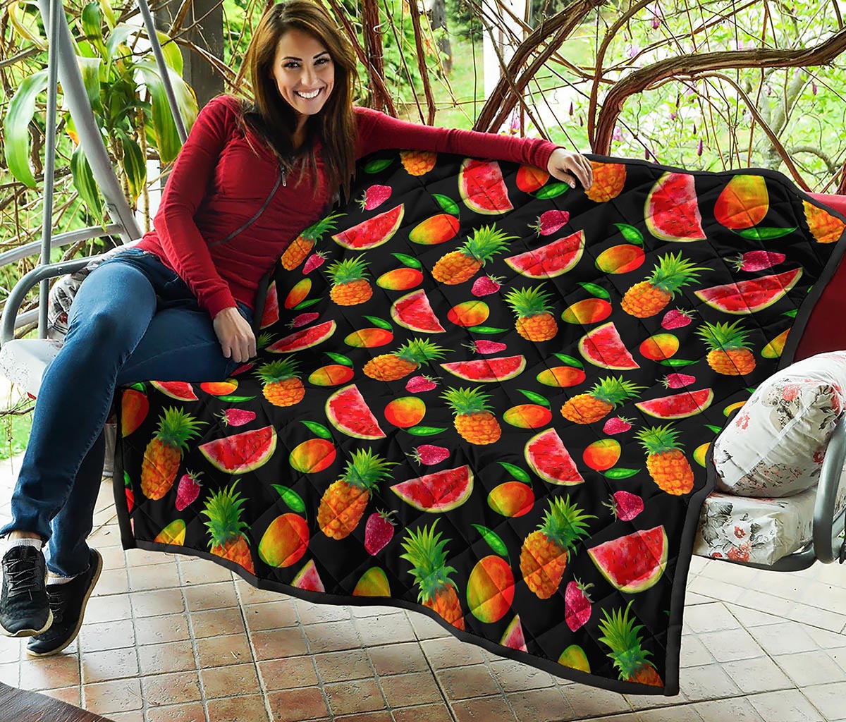 Mix Fruit Pineapple Pattern Print Quilt