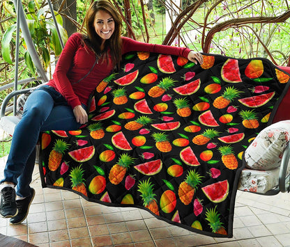 Mix Fruit Pineapple Pattern Print Quilt
