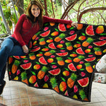 Mix Fruit Pineapple Pattern Print Quilt