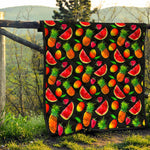 Mix Fruit Pineapple Pattern Print Quilt