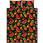 Mix Fruit Pineapple Pattern Print Quilt Bed Set