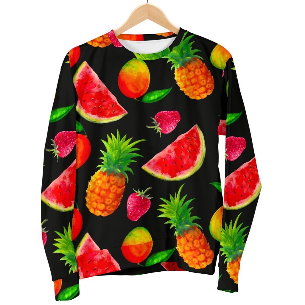Mix Fruit Pineapple Pattern Print Women's Crewneck Sweatshirt GearFrost
