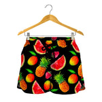 Mix Fruit Pineapple Pattern Print Women's Shorts