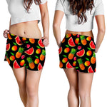 Mix Fruit Pineapple Pattern Print Women's Shorts