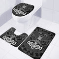 Mjolnir And Scandinavian Runes Print 3 Piece Bath Mat Set