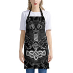 Mjolnir And Scandinavian Runes Print Apron