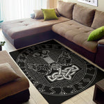 Mjolnir And Scandinavian Runes Print Area Rug