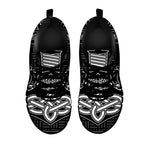 Mjolnir And Scandinavian Runes Print Black Sneakers