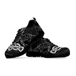 Mjolnir And Scandinavian Runes Print Black Sneakers