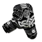 Mjolnir And Scandinavian Runes Print Boxing Gloves