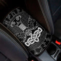 Mjolnir And Scandinavian Runes Print Car Center Console Cover