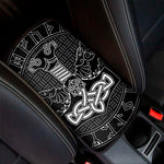 Mjolnir And Scandinavian Runes Print Car Center Console Cover