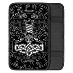 Mjolnir And Scandinavian Runes Print Car Center Console Cover
