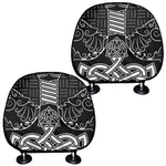 Mjolnir And Scandinavian Runes Print Car Headrest Covers